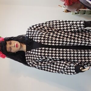 JASHER JAMES VTG HOUNDSTOOTH WRAP COAT